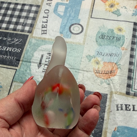 Frosted Glass Swan with Multicolor Accents - Picture 5 of 11